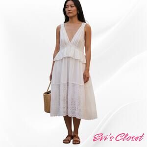 Voyage Mediterranee Collection My Kono Women's White Dress Casual BOHO Sz M